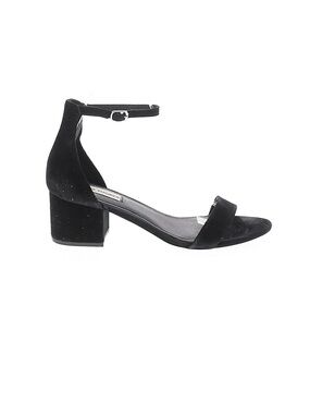 Steve Madden Black Suede Ankle-Strap Block Heel Sandal